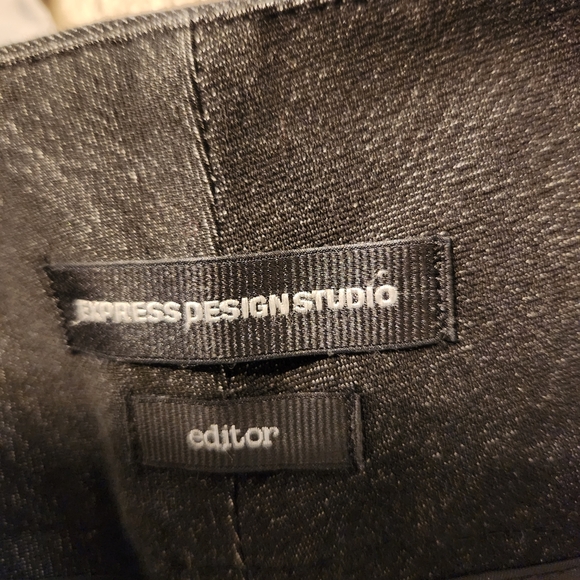 Express Studio Stretch Twill High Waisted Flare Trouser Black - Picture 3 of 4